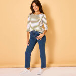 T - shirt marinire broderie coeur dor en coton biologique( * * ) - blancheporte