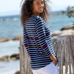 T - shirt marinire ray manches 3 / 4 - blancheporte