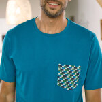 T - shirt pyjama manches courtes bleu canard - blancheporte T - shirt pyjama manches courtes bleu canard - blancheporte