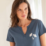 T - shirt de pyjama manches courtes imprim�  fleurs  - blancheporte