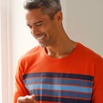 T - shirt pyjama manches courtes rayures coton - blancheporte