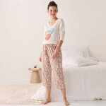 T - shirt de pyjama manches longues imprim�  feuillage  - blancheporte