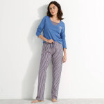 T - shirt pyjama manches longues motif floral imprim� - blancheporte