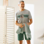 T - shirt pyjama rayures poitrine manches courtes - blancheporte T - shirt pyjama rayures poitrine manches courtes - blancheporte