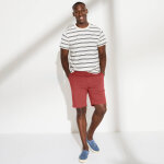 T - shirt ray� col rond manches courtes - coton biologique( * * ) - blancheporte