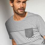 T - shirt ray� manches courtes - blancheporte