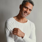 T - shirt sous - vtement homme col rond manches longues chaleur douce - lot de 2 - 125 / 132 - blanc ...