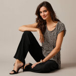 T - shirt tunique imprim, maille plisse - lora zellini