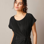 T - shirt tunique, maille plisse - lora zellini