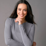 T - shirt uni col rond stretch - 34 / 36 - gris - colors&co