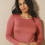 T - shirt uni col rond stretch - 34 / 36 - orange - colors&co