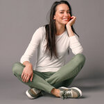 T - shirt uni col rond stretch - 34 / 36 - blanc - colors&co