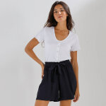 Short nou� viscose fluide, uni - blancheporte