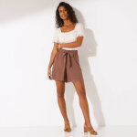Short nou viscose fluide, uni - blancheporte