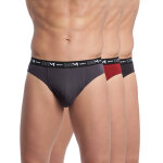 Slip ferm� taille basse dim - lot de 3 - 85 / 92 - gris / noir / rouge - dim