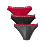 Slip ferm taille basse dim - lot de 3 - 85 / 92 - gris / noir / rouge - dim
