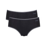 Slip forme midi  go  coton issu de l'agriculture biologique - lot de 2 - s - noir - sloggi
