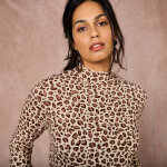 Sous - pull  col montant frisott, imprim lopard - blancheporte