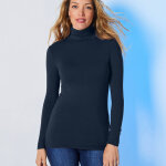 Sous - pull col roulé coton stretch uni - blancheporte Sous - pull col roulé coton stretch uni - blancheporte
