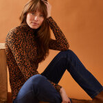 Sous - pull col roul imprim peau de bte, stretch - blancheporte