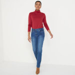 Sous - pull uni col roul stretch - 34 / 36 - rouge - colors&co