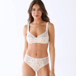 Soutien - gorge coton dentelle imprim� fleuri coria - sans armatures - 100 - �cru - confidence lingerie ...