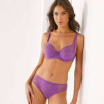 Soutien - gorge coton dentelle uni coria - avec armatures - 100b - violet - confidence lingerie