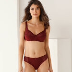 Soutien - gorge coton dentelle uni coria - sans armatures - 100 - rouge - confidence lingerie