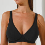 Soutien - gorge coton stretch  basic + soft bra  - sans armatures - 100a - noir - sloggi