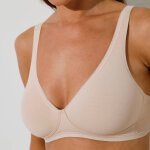 Soutien - gorge coton stretch  basic + soft bra  - sans armatures - 100 - beige - sloggi
