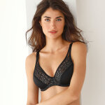 Soutien - gorge en dentelle et microfibre  l' irresistible  - avec armatures - 100c - noir - well