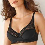 Soutien - gorge en dentelle et microfibre  well allure l'elgante  - avec armatures - 105e - noir - well ...