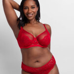 Soutien - gorge dentelle et tulle jemma - avec armatures - 95c - rouge - dorina Soutien - gorge dentelle et tulle jemma - avec armatures - 95c - rouge - dorina
