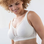 Soutien - gorge dentelle et velours grand maintien - sans armatures - blancheporte