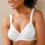 Soutien - gorge embotant en maille satine et dentelle stelina  - avec armatures - 105c - blanc - ...