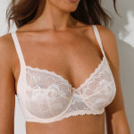 Soutien - gorge forme embotante dentelle florale  capucine  - avec armatures - sans complexe