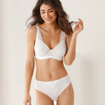 Soutien - gorge forme foulard en dentelle et tulle stretch guspini - avec armatures - 110b - cru - confidence ...