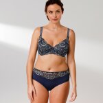 Soutien - gorge microfibre et dentelle bicolore forme corbeille pahala avec armatures - blancheporte