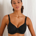 Soutien - gorge microfibre sonia forme embotante - avec armatures - 90c - noir - sans complexe