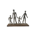 Statuette 4 personnages, aluminium martel - blancheporte