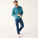 Sweat chaud col polo brodé poitrine maille côtelée - blancheporte Sweat chaud col polo brodé poitrine maille côtelée - blancheporte
