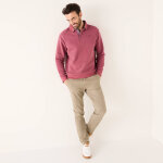 Sweat chaud col polo brod poitrine maille ctele - blancheporte