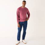 Sweat chaud col rond brod poitrine maille ctele - blancheporte