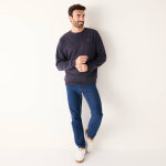 Sweat chaud col rond brod poitrine maille ctele - blancheporte