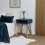 Table de chevet bicolore - 1 niche - blancheporte Table de chevet bicolore - 1 niche - blancheporte