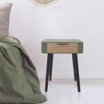 Table de chevet bicolore, 1 tiroir - blancheporte