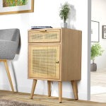 Table de chevet rana bois placage frne et cannage rotin - blancheporte