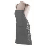 Tablier bavette uni, brod�  le chef en cuisine  - blancheporte