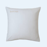 Taie d'oreiller coton, personnalisable - taie d'oreiller volant plat : 50x70cm - blanc - colombine
