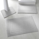 Tapis de bain �ponge double liteau - contour : 50x40cm - gris - colombine